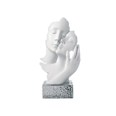 SCULTURA FACE MANO H17 BASE ARGENTO