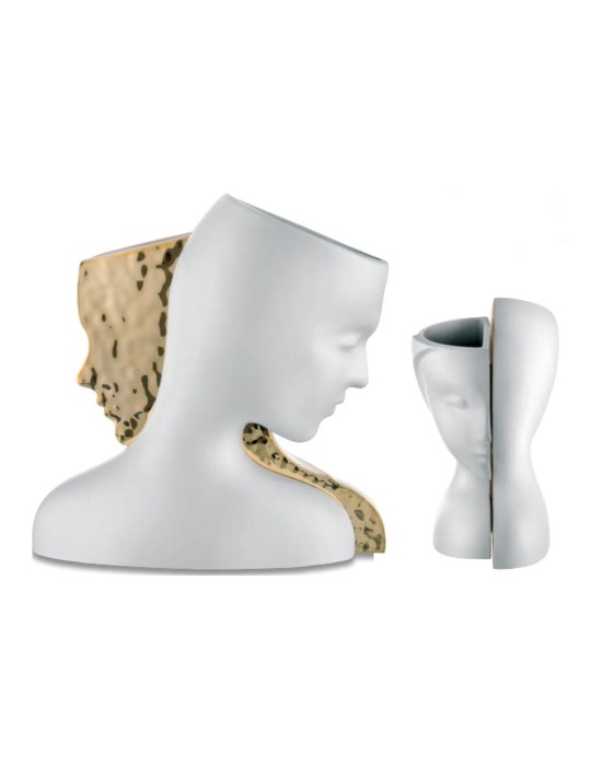 VASO VISI 32X30 BIANCO/ORO
