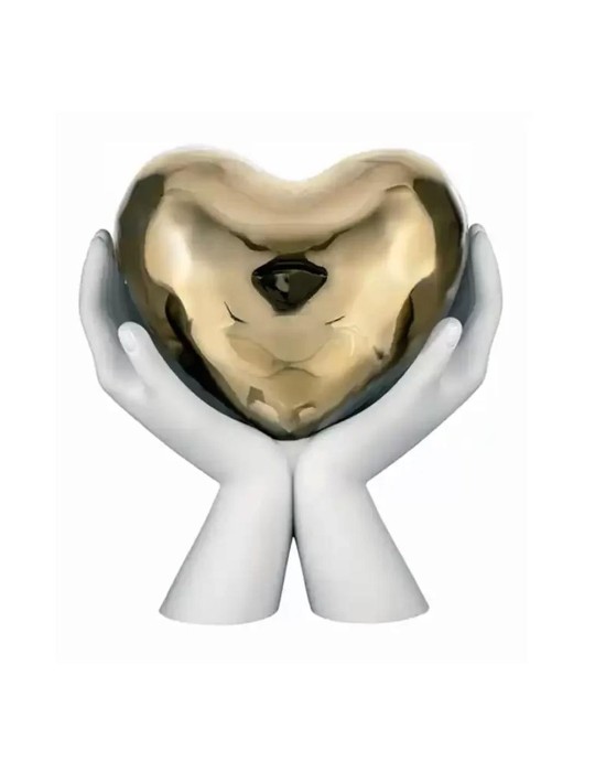 SCULTURA MANI CUORE 31X27