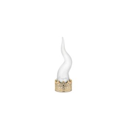 Bongelli Preziosi Corno bianco con corona oro alto 15 cm