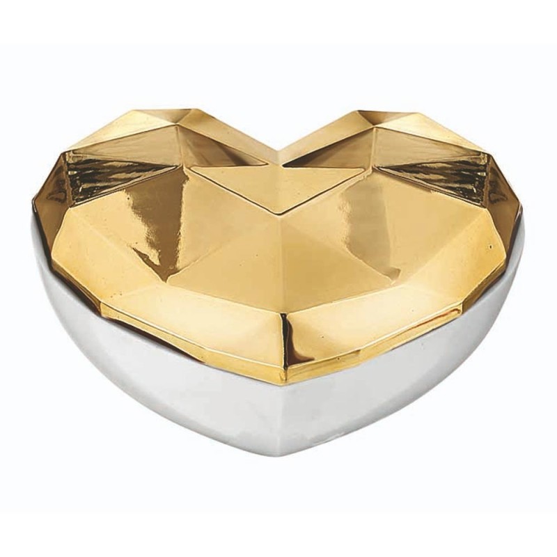 SCATOLA CUORI DESIGN ORO/BIANCO
