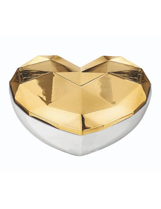 SCATOLA CUORI DESIGN ORO/BIANCO
