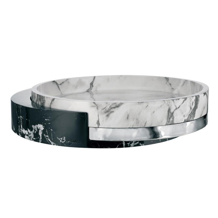 Bongelli Preziosi Centrotavola effetto marmo argento Ø 30 cm