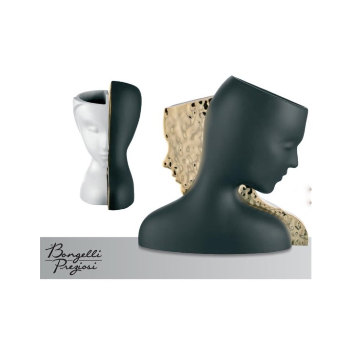 Bongelli Preziosi Vaso Visi nero bianco oro