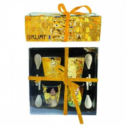 Enesco Set di 4 tazze assortite con cucchiaini in ceramica