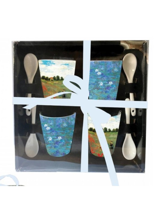 SET 4 TASSES AVEC CUILIERES MONET 