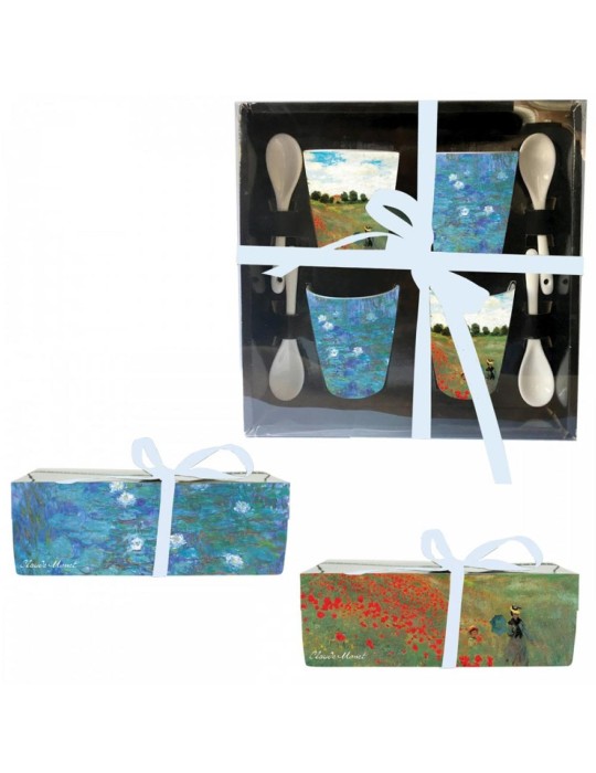 SET 4 TASSES AVEC CUILIERES MONET 