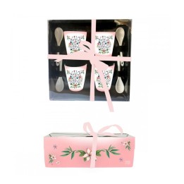 Enesco Set di 4 tazze Make It Happen con cucchiaini