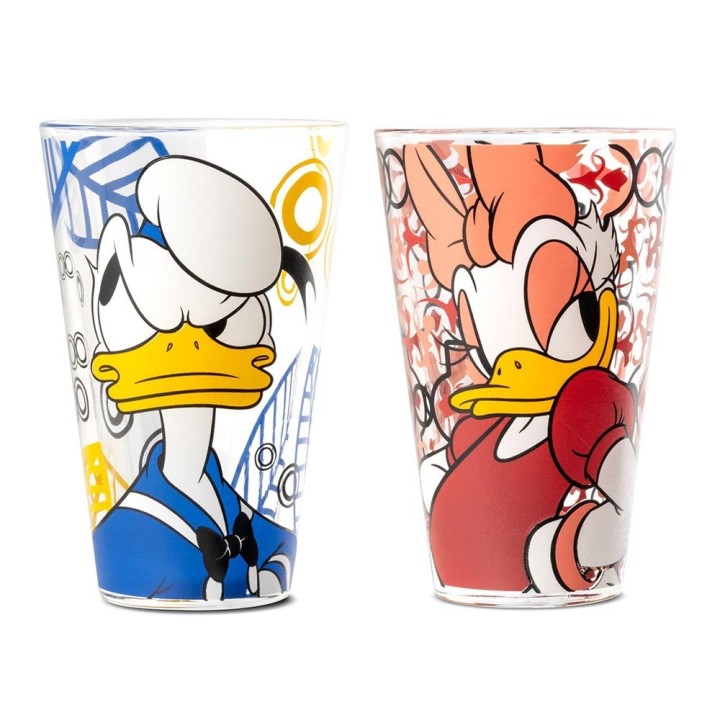 Egan Set di 2 bicchieri Disney Paperino e Paperina da 310 ml