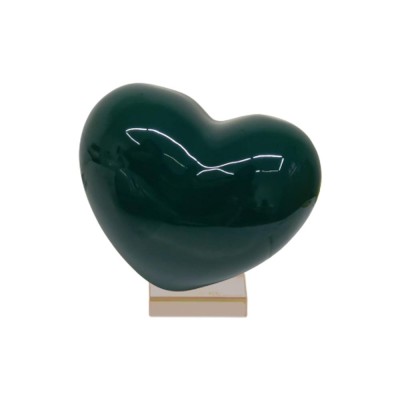 Gli Alberelli cuore in ceramica di Capodimonte verde medio 16x16cm