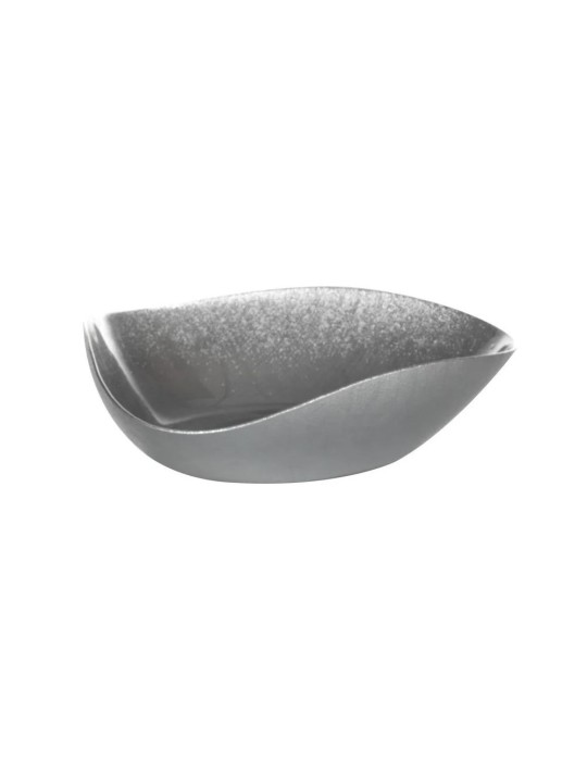 Centrotavola 33 cm Grigio Argento Glitter Onlylux Nicchio | Vetro Soffiato Artigianale
