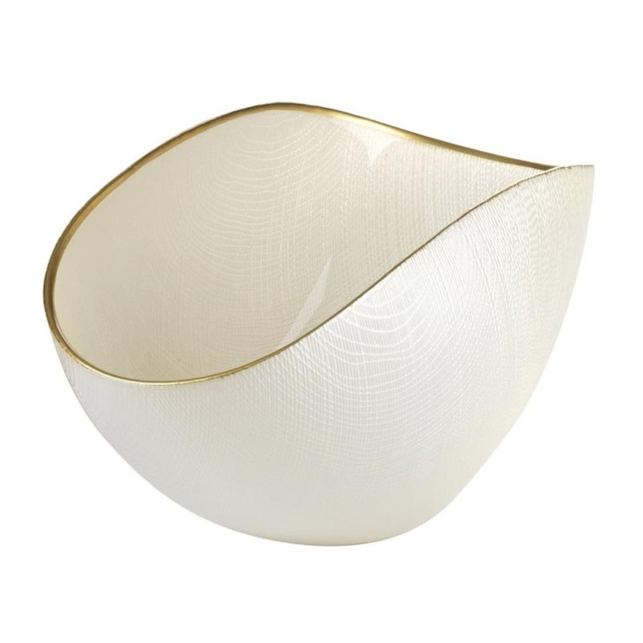Onlylux Centrotavola Burano perla con filo oro 38 × 11 cm