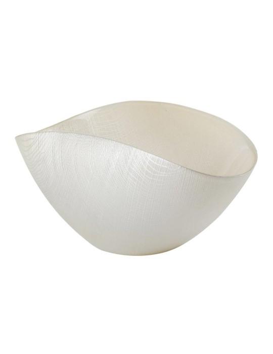 Centrotavola Burano 38x11 cm Perla Filo Platino Onlylux | Vetro Artigianale di Lusso