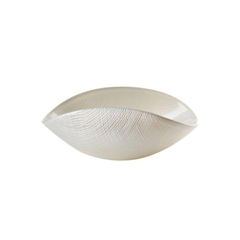 Coppetta Burano Bianco Perla Filo Platino 20x12 cm – ONLYLUX