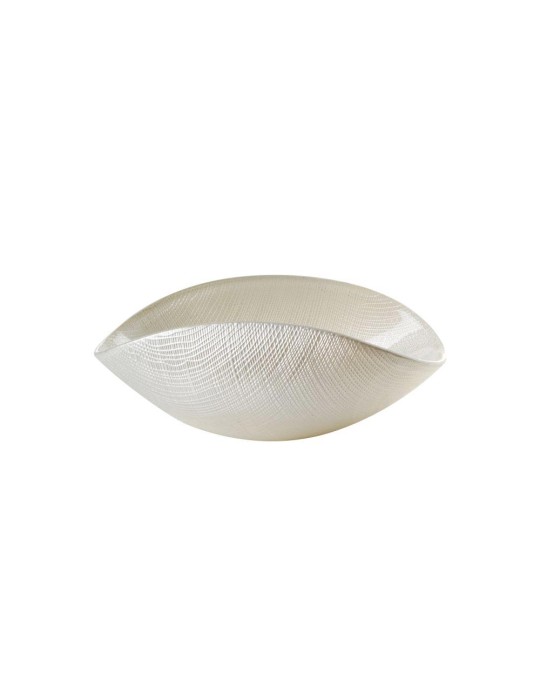 Coppetta Burano Bianco Perla Filo Platino 20x12 cm – ONLYLUX