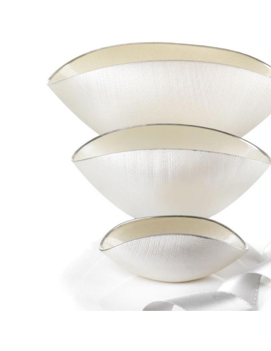 Coppetta Burano Bianco Perla Filo Platino 20x12...