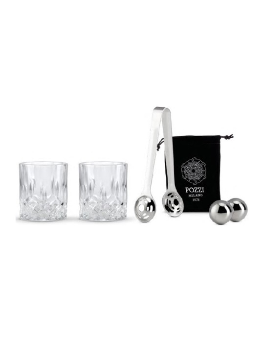 Pozzi Milano set cocktail con sfere e pinza ghiaccio trasparente - Versione A