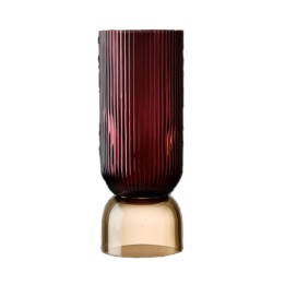 Pozzi Milano Vaso bicolore viola e ambra 31 cm