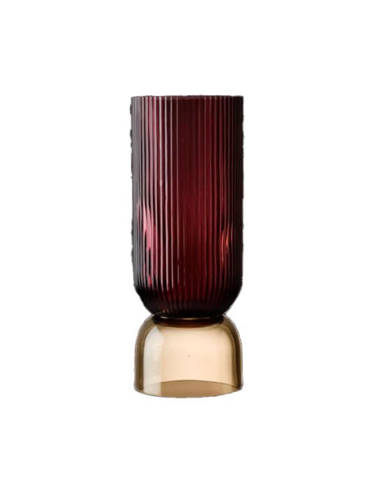VASO IN VETRO GIFT BOX BICOL VIOLA-AMBRA