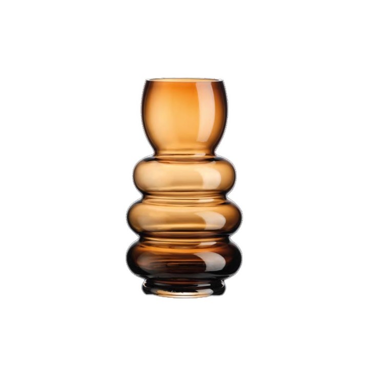 Pozzi Milano Vaso in vetro ambra alto 24 cm