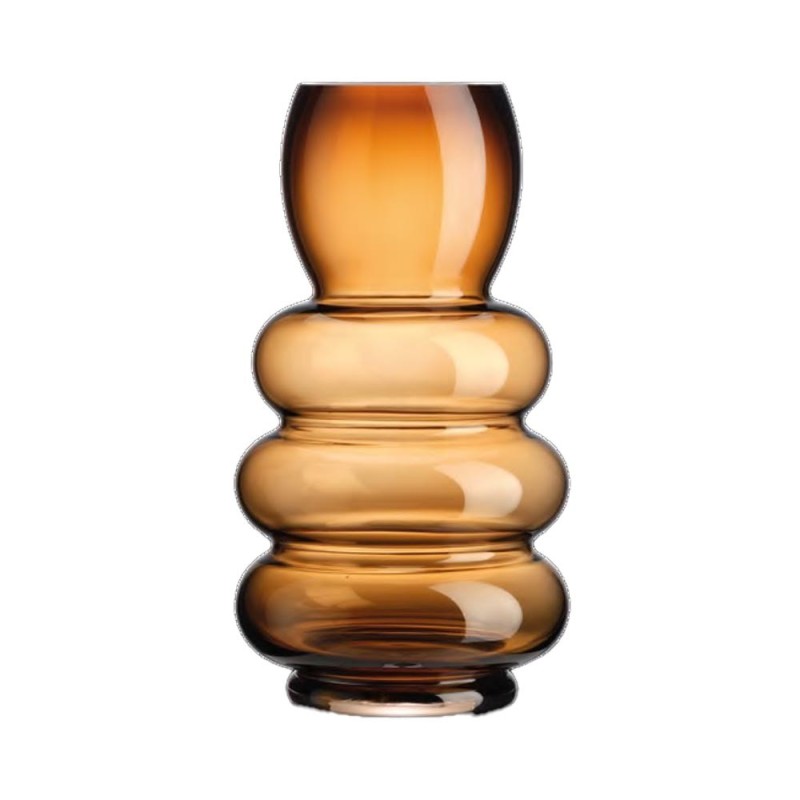 Vaso in Vetro Ambra Pozzi Milano Soffiato a Bocca – Ø 15,5×30 cm