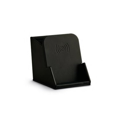 Pozzi Milano portapenne in PU con caricatore wireless nero