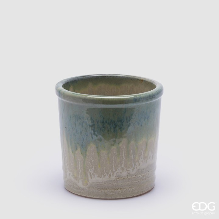 EDG Vaso Glaze cilindro in ceramica smaltata 18 × 18 cm