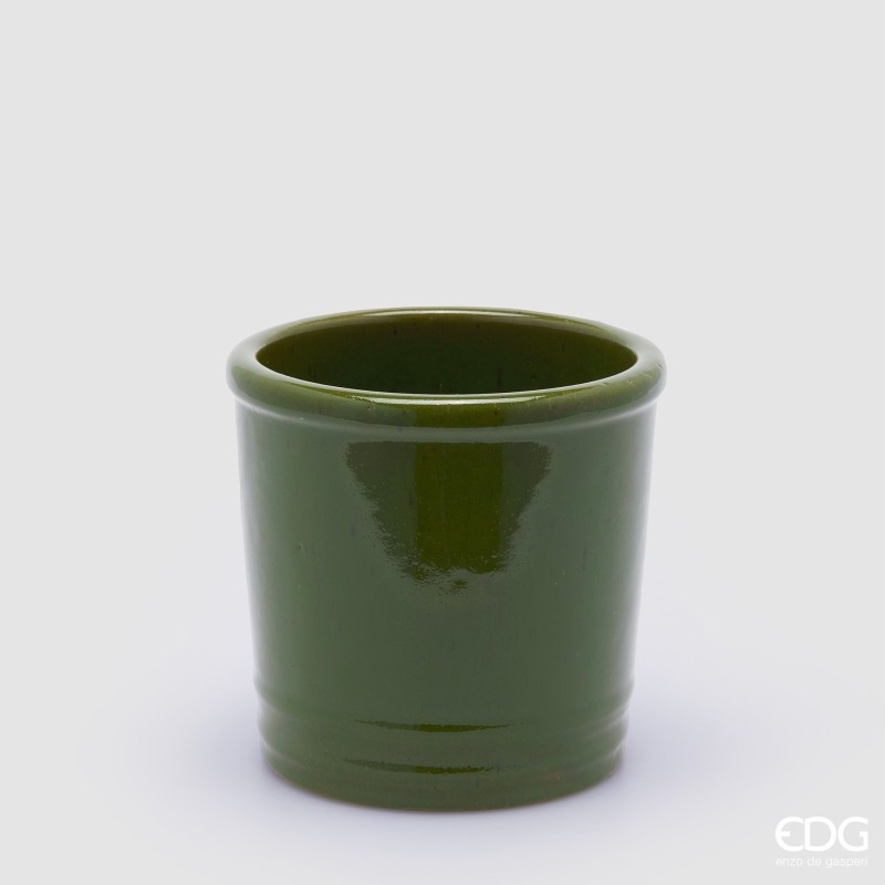 Vaso Cachepot in Ceramica Glaze Cilindro H18...