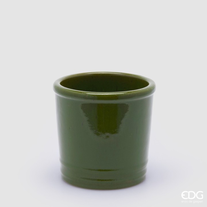 EDG Enzo De Gasperi Cachepot Glaze cilindro verde 18 × 18 cm