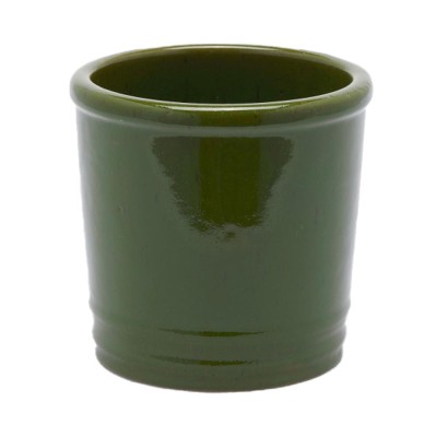 Vaso Cachepot in Ceramica Glaze Cilindro H18 D18 cm Verde...
