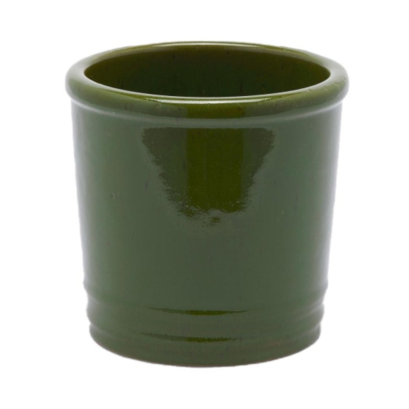 Vaso Cachepot in Ceramica Glaze Cilindro H18 D18 cm Verde - EDG Enzo De Gasperi