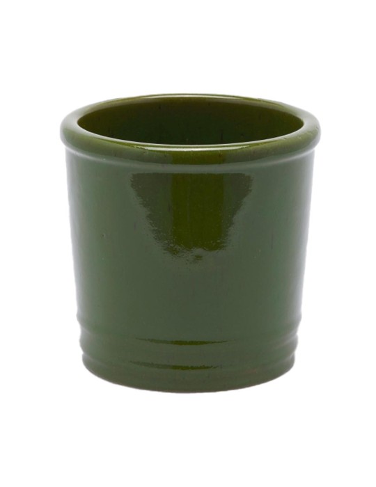 Vaso Cachepot in Ceramica Glaze Cilindro H18 D18 cm Verde - EDG Enzo De Gasperi