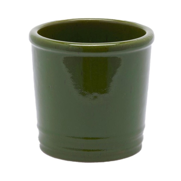 EDG Enzo De Gasperi Cachepot Glaze cilindro verde 18 × 18 cm