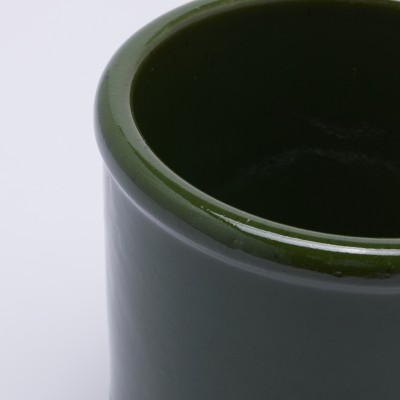 Vaso Cachepot in Ceramica Glaze Cilindro H18 D18 cm Verde... 2