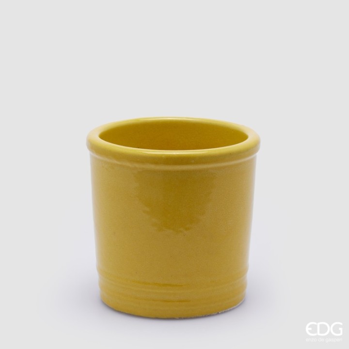 EDG Enzo De Gasperi Vaso Glaze cilindro giallo 18 × 18 cm