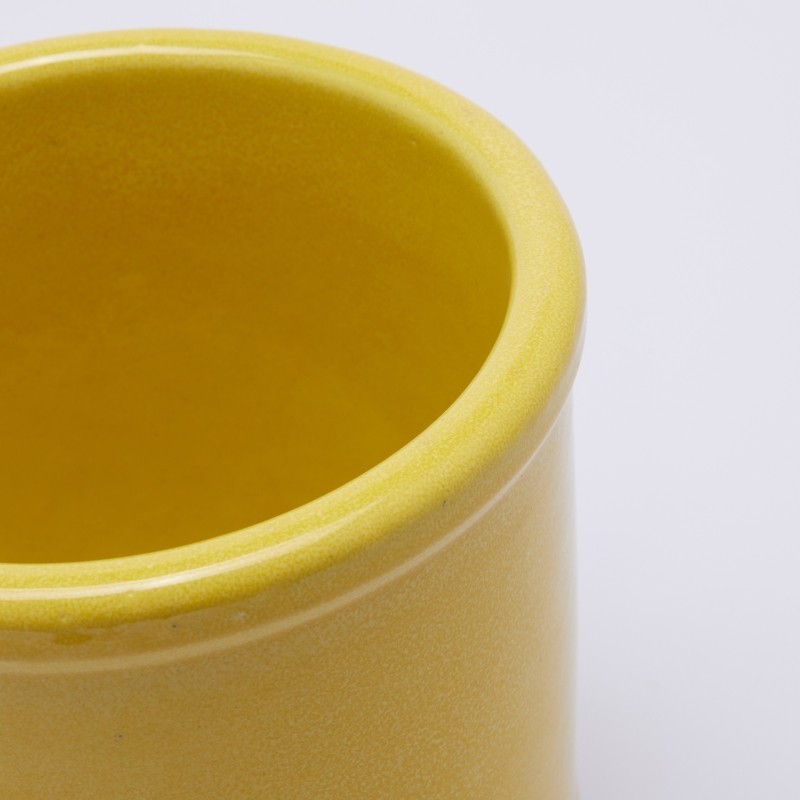 Vaso Cilindrico Glaze H18 cm in Ceramica Gialla...