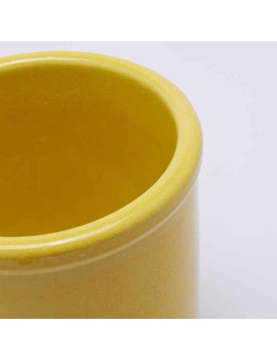 Vaso Cilindrico Glaze H18 cm in Ceramica Gialla...