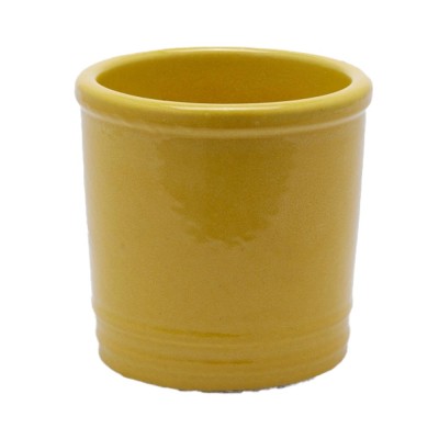 Vaso Cilindrico Glaze H18 cm in Ceramica Gialla Made in...