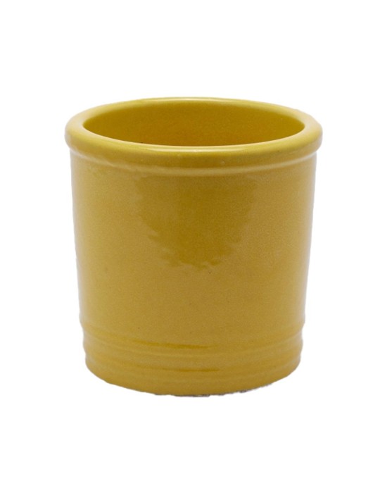 Vaso Cilindrico Glaze H18 cm in Ceramica Gialla Made in Italy - Enzo De Gasperi (EDG)