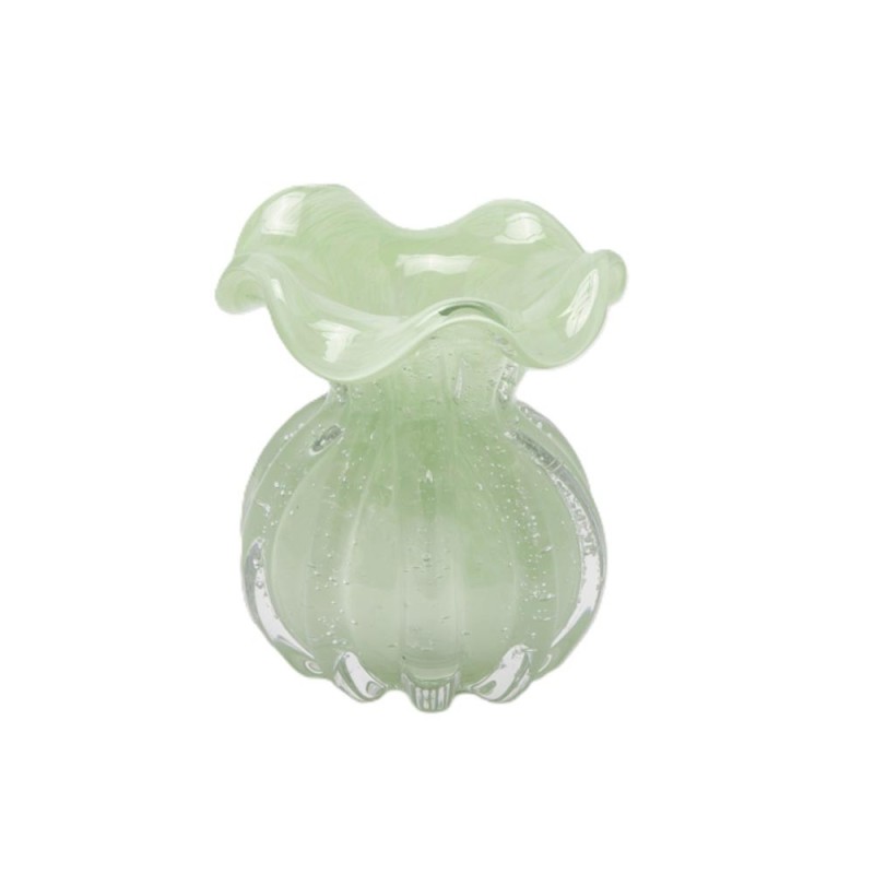 Enzo De Gasperi Vaso Sacchetto H12 cm D10 cm in Vetro Verde Waterproof