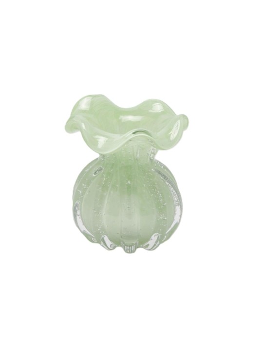 Enzo De Gasperi Vaso Sacchetto H12 cm D10 cm in Vetro Verde Waterproof