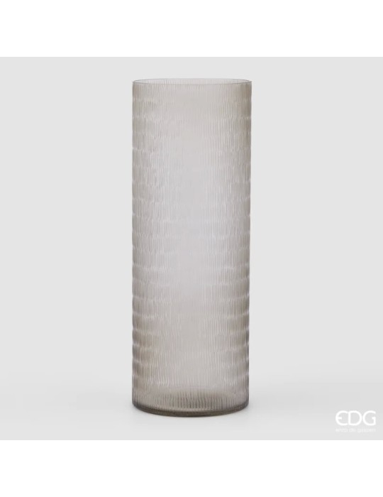 Vaso in Vetro Cilindrico con Intagli H60 D22 cm...