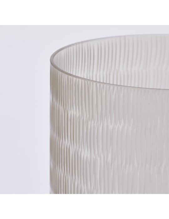 Vaso in Vetro Cilindrico con Intagli H60 D22 cm...