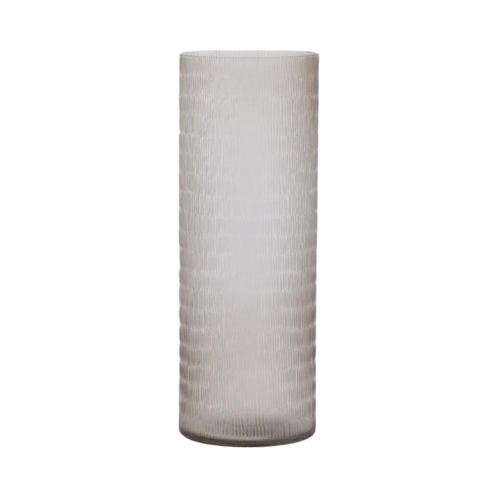 EDG Enzo De Gasperi Vaso Intagli in vetro tortora alto 60 cm