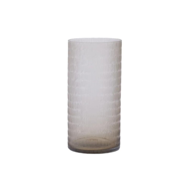 EDG Enzo De Gasperi Vaso Intagli in vetro tortora alto 45 cm