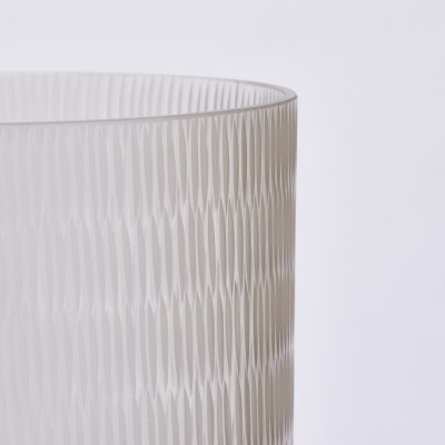 Vaso in Vetro Cilindrico con Intagli H45 D22 cm Tortora -... 2