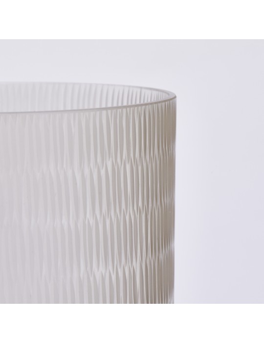 Vaso in Vetro Cilindrico con Intagli H45 D22 cm...