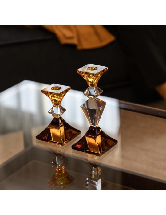 Candeliere Una Fiamma Collezione Ghiaccio Ambra...