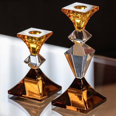 Candeliere Una Fiamma Collezione Ghiaccio Ambra 12 cm –... 2