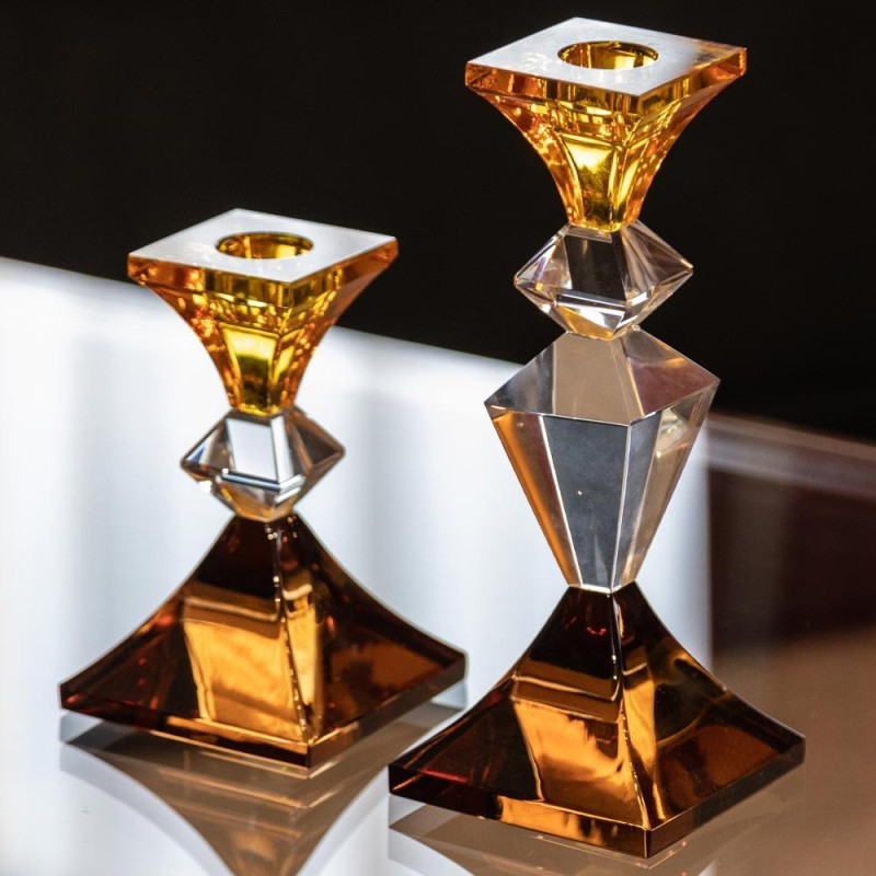 Candeliere Una Fiamma Collezione Ghiaccio Ambra...